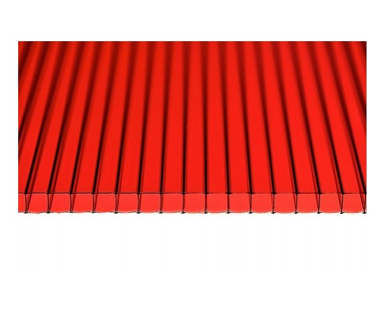 Сотовый поликарбонат 4 мм красный «TITANPLAST» - фото 5311