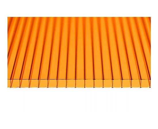 Сотовый поликарбонат 4мм оранжевый «SUNNEX» - фото 5311