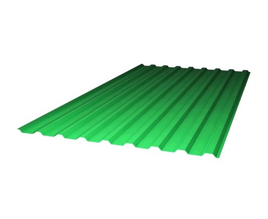 Профилированный поликарбонат МП-20 0,8 мм, волна 137,5/18мм, зеленый - фото 5311