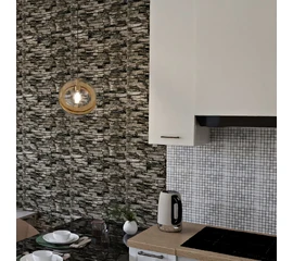 Самоклеящаяся 3D панель для стен и потолка бело-серого цвета - фото 43709mini