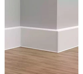 Плинтус напольный Ideal Дюра 001 Белый прямоугольный 2200*80*15 мм - фото 44610mini