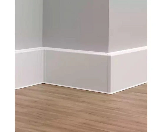 Плинтус напольный Ideal Дюра 001 Белый прямоугольный 2200*80*15 мм - фото 44610