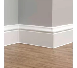 Плинтус напольный Ideal Дюра 001 Белый фигурный 2200*80*15 мм - фото 44628mini