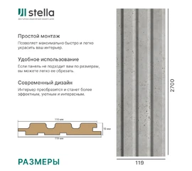 Панель Реечная МДФ Stella Beats Premium Сидней - фото 135147mini