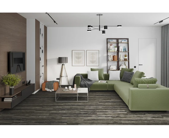 Кварц-виниловая LVT плитка DAMY FLOOR FAMILY TCM369-7-LVT Дуб Рустикальный Черный - фото 200307