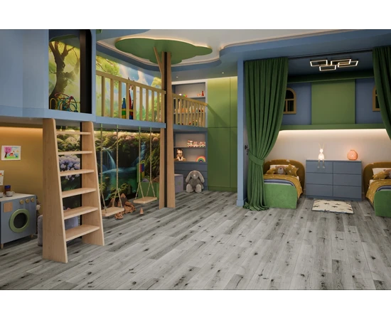 Кварцевый SPC ламинат DAMY FLOOR FAMILY T7020-2 Дуб Классический Серый - фото 201427
