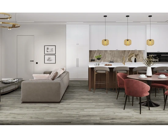 Кварцевый SPC ламинат DAMY FLOOR FAMILY TCM369-28 Дуб Рустикальный Cерый - фото 201843