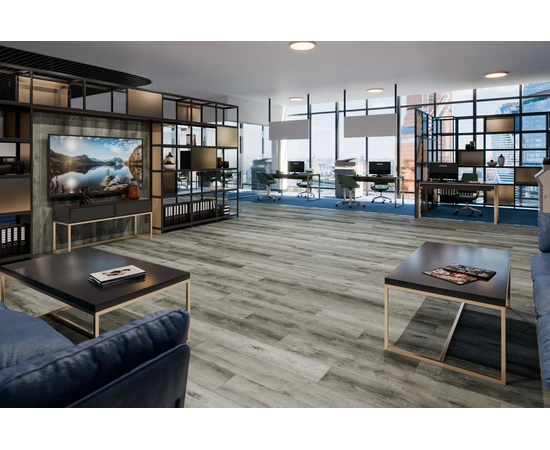 Кварцевый SPC ламинат DAMY FLOOR FAMILY TCM369-28 Дуб Рустикальный Cерый - фото 201863