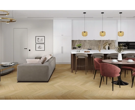 Кварцевый SPC ламинат DAMY FLOOR CHEVRON DF03-Ch Тюильри - фото 202535
