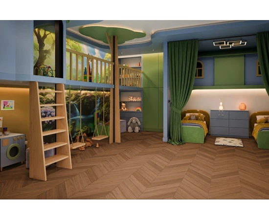 Кварцевый SPC ламинат DAMY FLOOR CHEVRON DF08-Ch Блуа - фото 202743