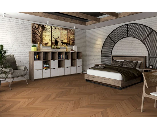 Кварцевый SPC ламинат DAMY FLOOR CHEVRON DF08-Ch Блуа - фото 202751