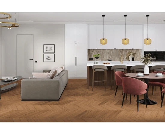 Кварцевый SPC ламинат DAMY FLOOR CHEVRON DF08-Ch Блуа - фото 202763