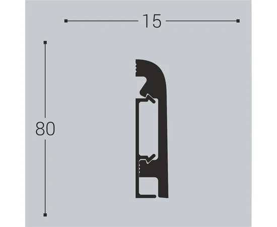 Плинтус напольный XPS Bello deco П16 из дюрополимера - фото 16021