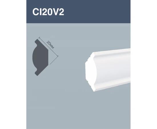 Плинтус потолочный Hi Wood CI20V2 20х20х2000 мм - фото 210487