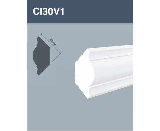 Плинтус потолочный Hi Wood CL30V1 30х30х2000 мм - фото 210507
