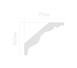 Плинтус потолочный Hi Wood A90 71х60х2000 мм - фото 210515mini