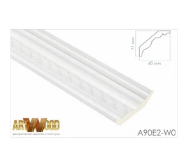 Плинтус потолочный Hi Wood A90E2-W0 71х60х2400 мм - фото 210539mini