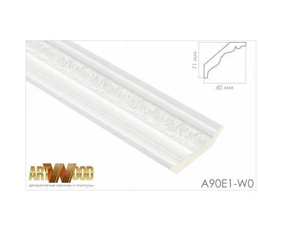 Плинтус потолочный Hi Wood A90E1-W0 71х60х2400 мм - фото 210543