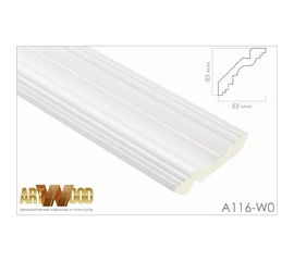 Плинтус потолочный Hi Wood A116-W0 83х83х2400 мм - фото 210555mini