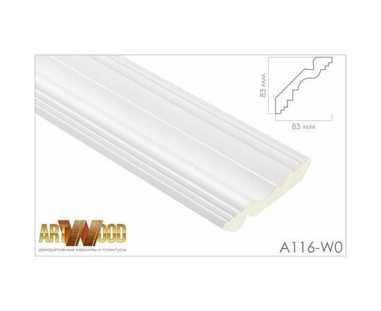Плинтус потолочный Hi Wood A116-W0 83х83х2400 мм - фото 210555