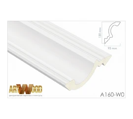 Плинтус потолочный Hi Wood A160-W0 130х95х2400 мм - фото 210579mini