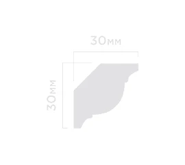 Плинтус потолочный Hi Wood CI30V1 30х30х2000 мм - фото 210675mini