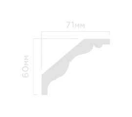 Плинтус потолочный Hi Wood A90E2 71х60х2000 мм - фото 210707mini