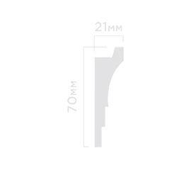 Плинтус потолочный Hi Wood A70V1 21х70х2000 мм - фото 210723mini