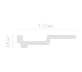 Плинтус потолочный Hi Wood A170V1 36х170х2000 мм - фото 210779mini