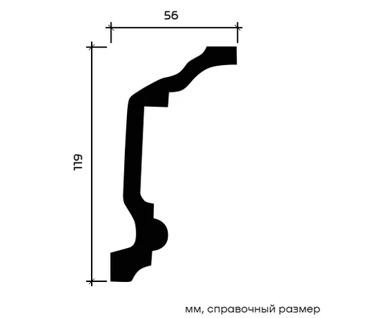 Карниз Европласт 1.50.177 гибкий 56х119х2000 мм - фото 212443