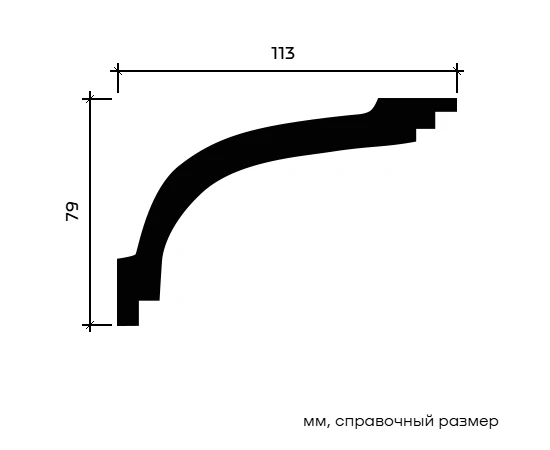 Карниз Европласт 1.50.170 жёсткий 113х79х2000 мм - фото 212455