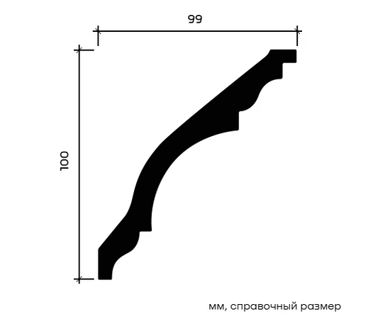 Карниз Европласт 1.50.139 гибкий 99х100х2000 мм - фото 212515