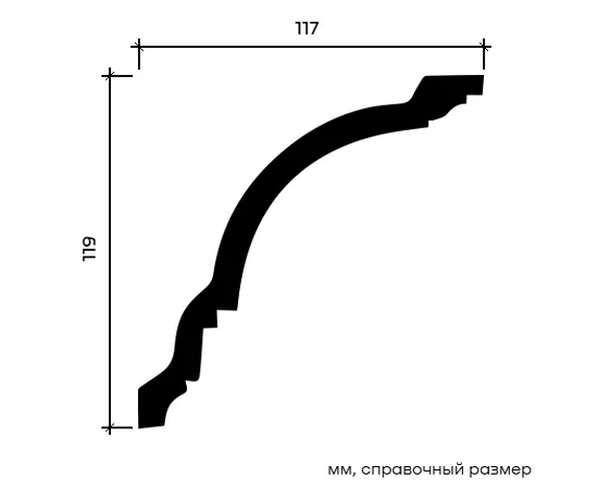 Карниз Европласт 1.50.108 жёсткий 117х119х2000 мм - фото 212547