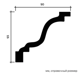 Карниз Европласт 1.50.126 жёсткий 90х93х2000 мм - фото 212667mini