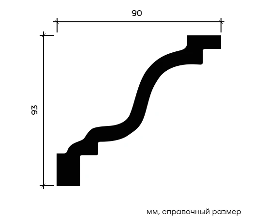 Карниз Европласт 1.50.126 жёсткий 90х93х2000 мм - фото 212667