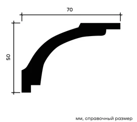 Карниз Европласт 1.50.160 гибкий 70х50х2000 мм - фото 212703mini