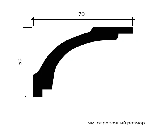 Карниз Европласт 1.50.160 гибкий 70х50х2000 мм - фото 212703