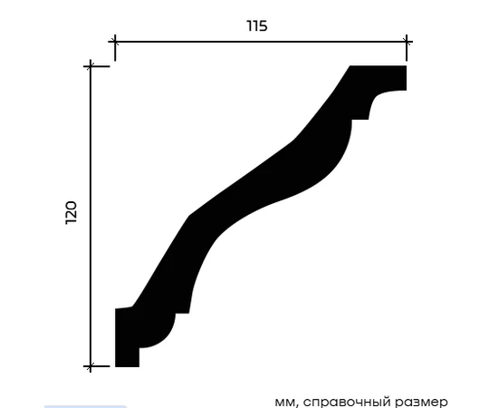 Карниз Европласт 1.50.133 жёсткий 115х120х2000 мм - фото 212739