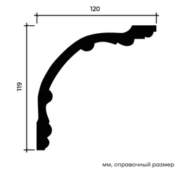 Карниз Европласт 1.50.168 жёсткий 120х119х2000 мм - фото 212763mini