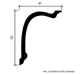 Карниз Европласт 1.50.180 гибкий 91х121х2000 мм - фото 212823mini