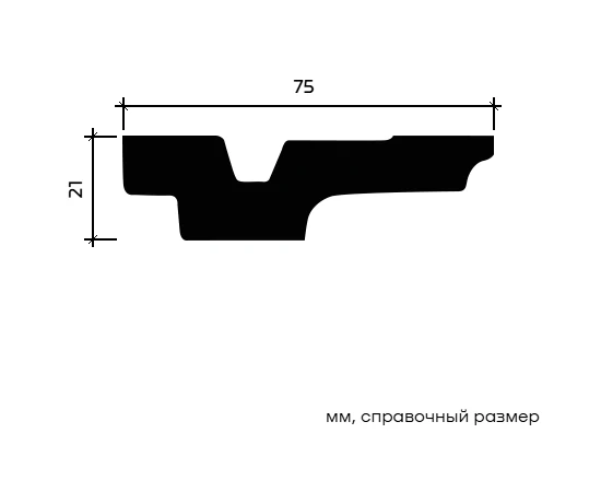 Карниз Европласт 1.50.266 жёсткий 75х21х2000 мм - фото 212859