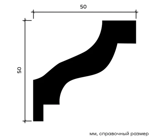 Карниз Европласт 1.50.103 гибкий 50х50х2000 мм - фото 212991