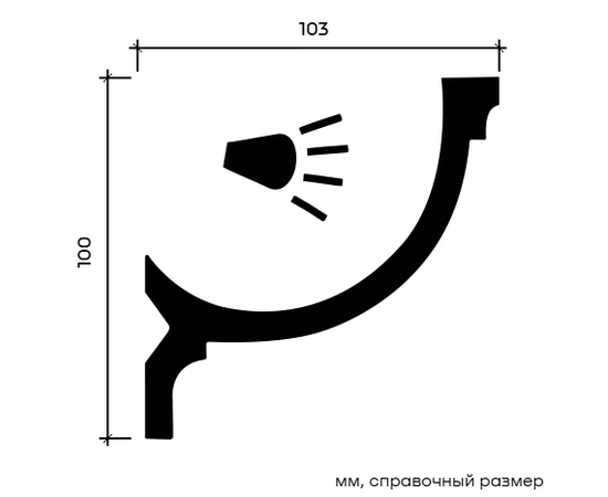 Карниз Европласт 1.50.261 гибкий 103х100х2000 мм - фото 213015