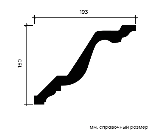 Карниз Европласт 1.50.134 жёсткий 193х150х2000 мм - фото 213123