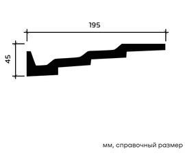 Карниз Европласт 1.50.142 жёсткий 195х45х2000 мм - фото 213147mini