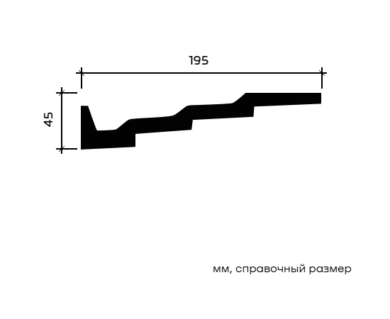 Карниз Европласт 1.50.142 жёсткий 195х45х2000 мм - фото 213147