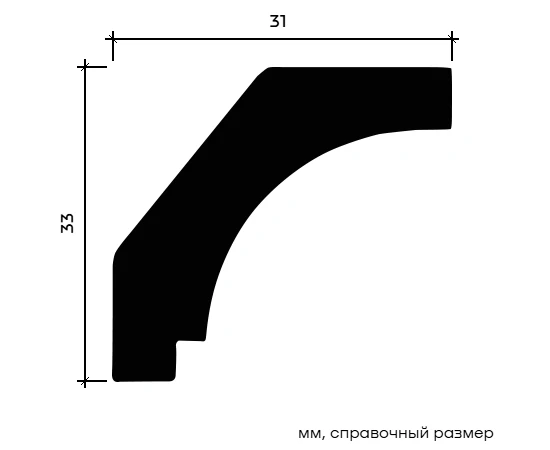 Карниз Европласт 1.50.157 жёсткий 31х33х2000 мм - фото 213171