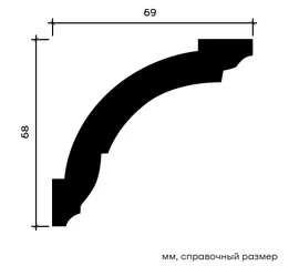 Карниз Европласт 1.50.101 жёсткий 69х68х2000 мм - фото 213195mini