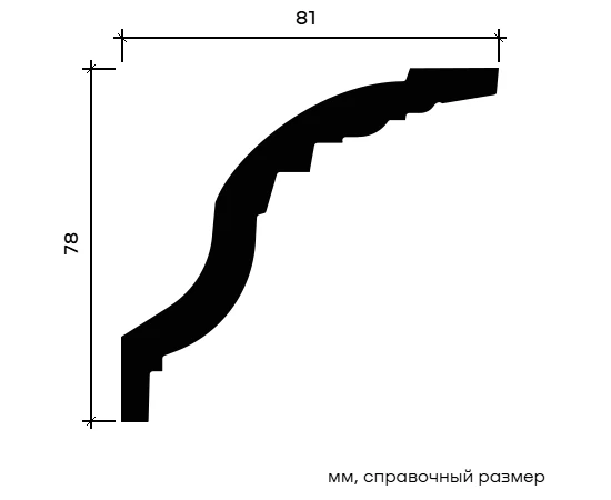 Карниз Европласт 1.50.179 жёсткий 81х78х2000 мм - фото 213243