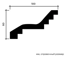 Карниз Европласт 1.50.276 жёсткий 100х60х2000 мм - фото 213267mini